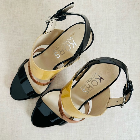 Michael Kors Patent Leather Lizzie High Heeled Sandals - Picture 6 of 8